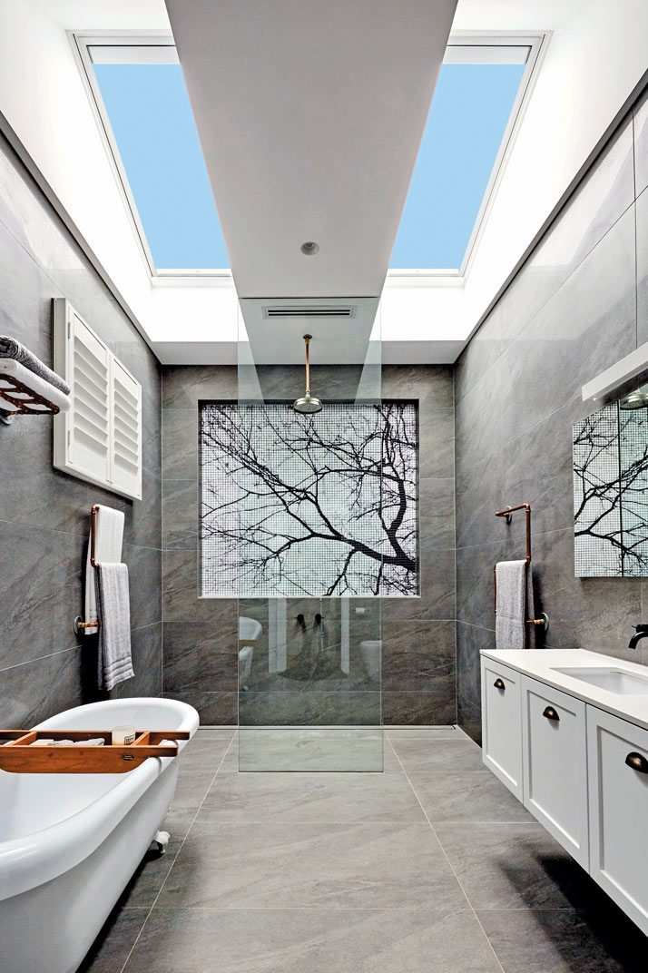 bathroom skylights with marble tiles in auckland